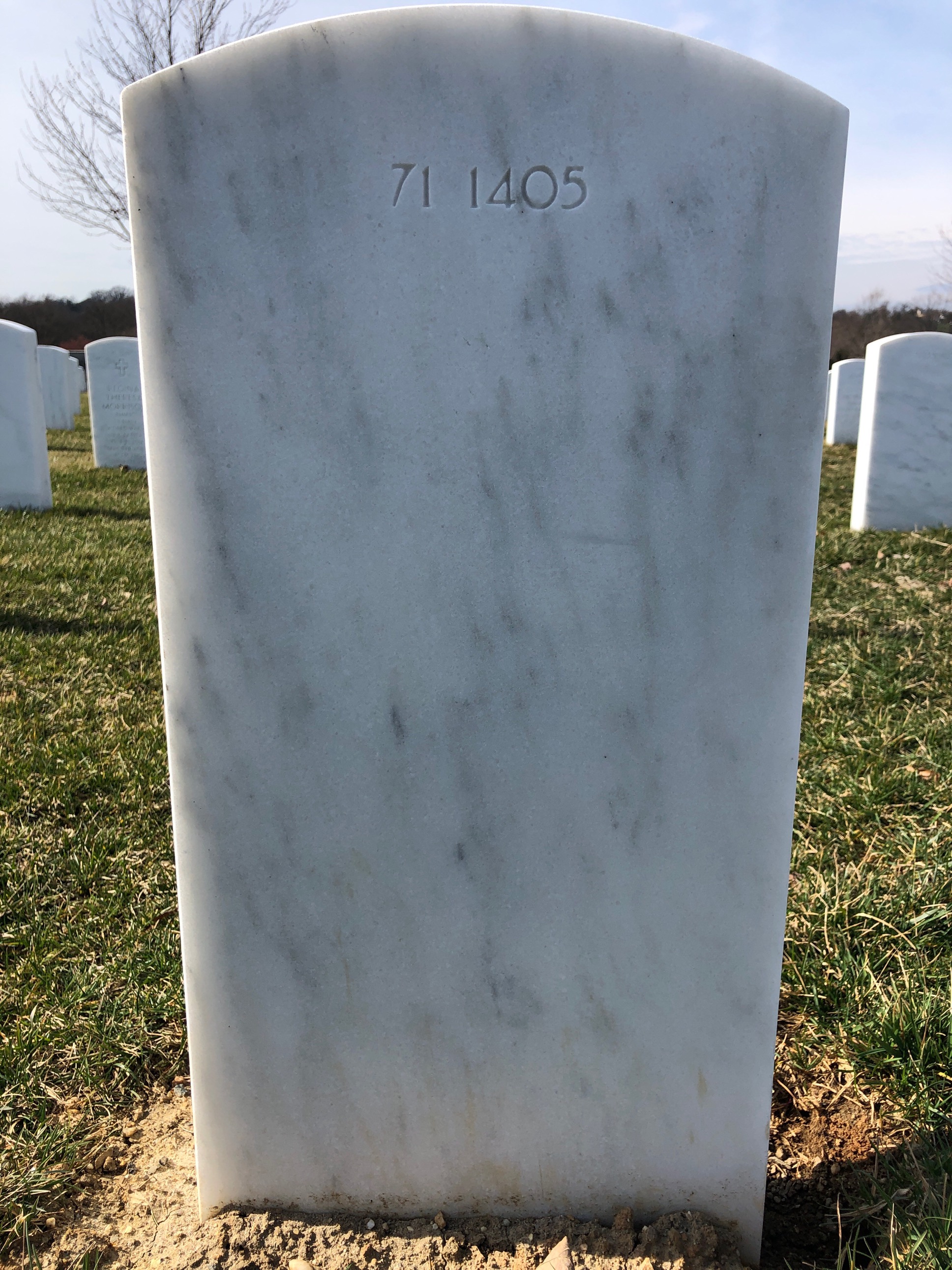 Back of headstone — William Morrow