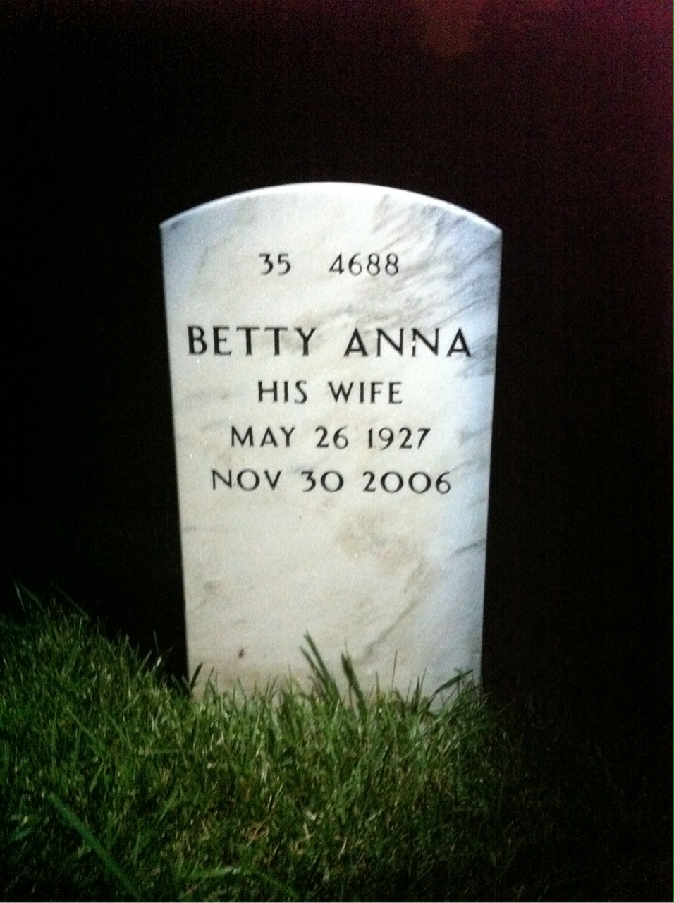 Back of headstone — James Raley