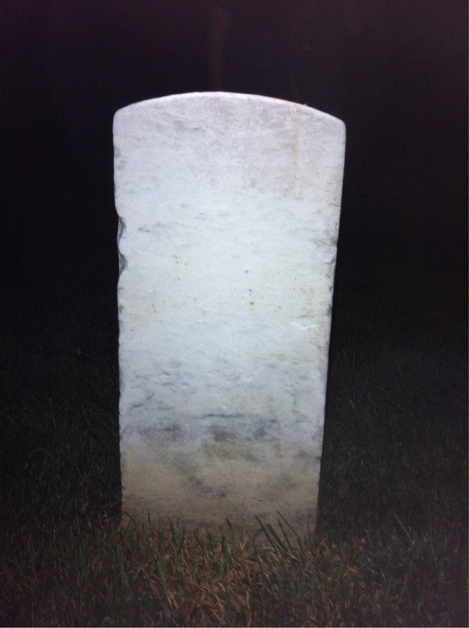 Back of headstone — James Baker