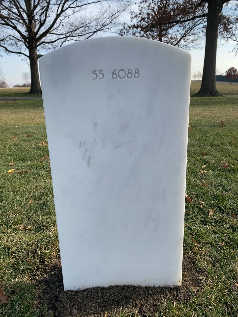 Back of headstone — Steven Milligan