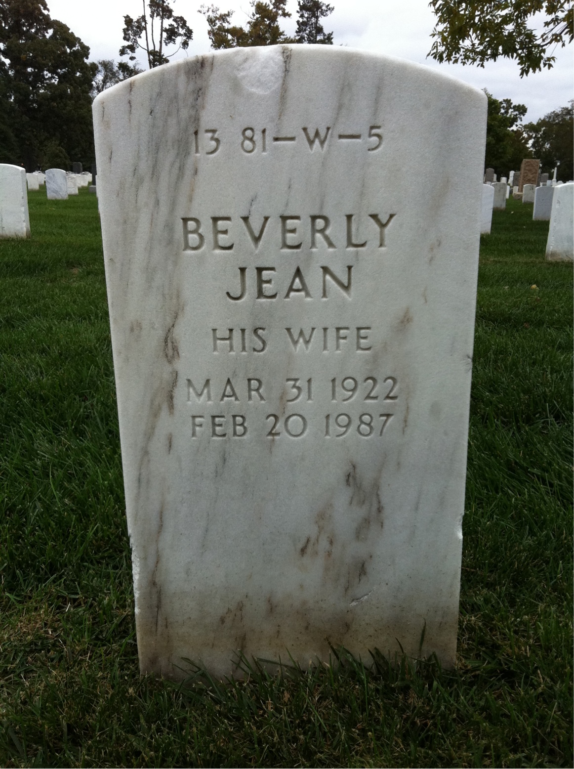 Back of headstone — Homer Moore