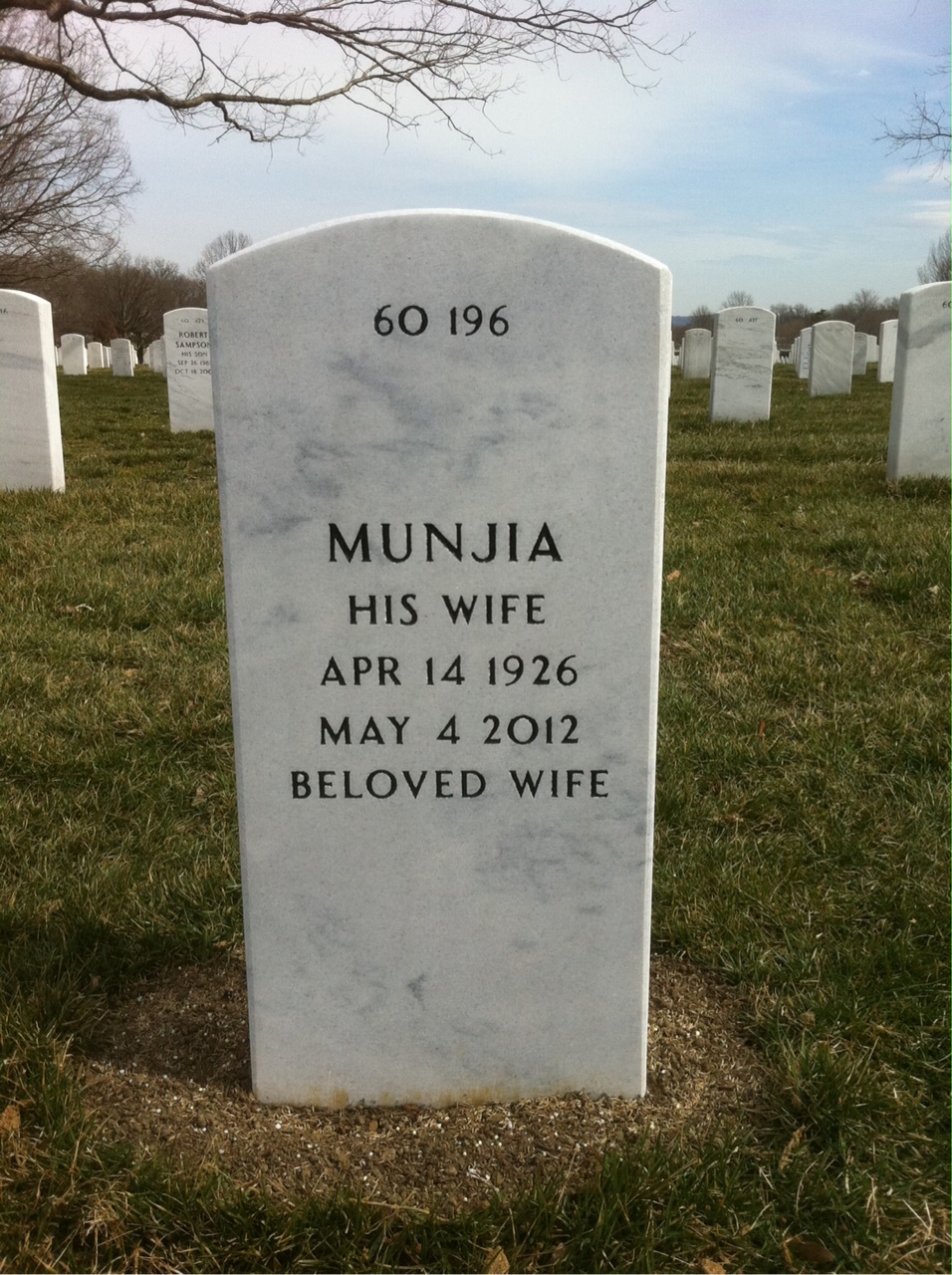 Back of headstone — Carl Franquet