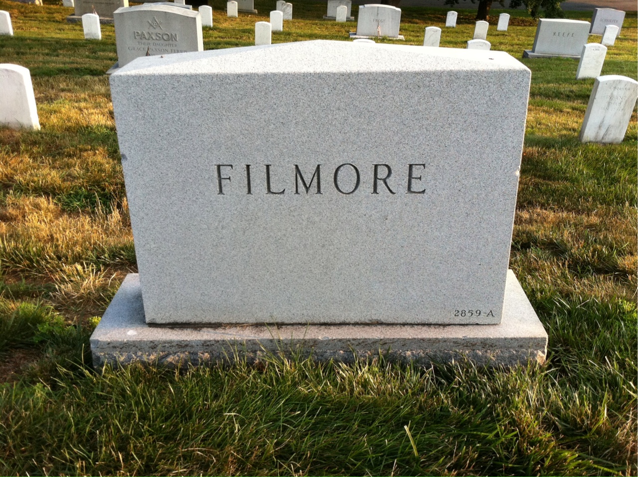 Back of headstone — Walter Russell Filmore