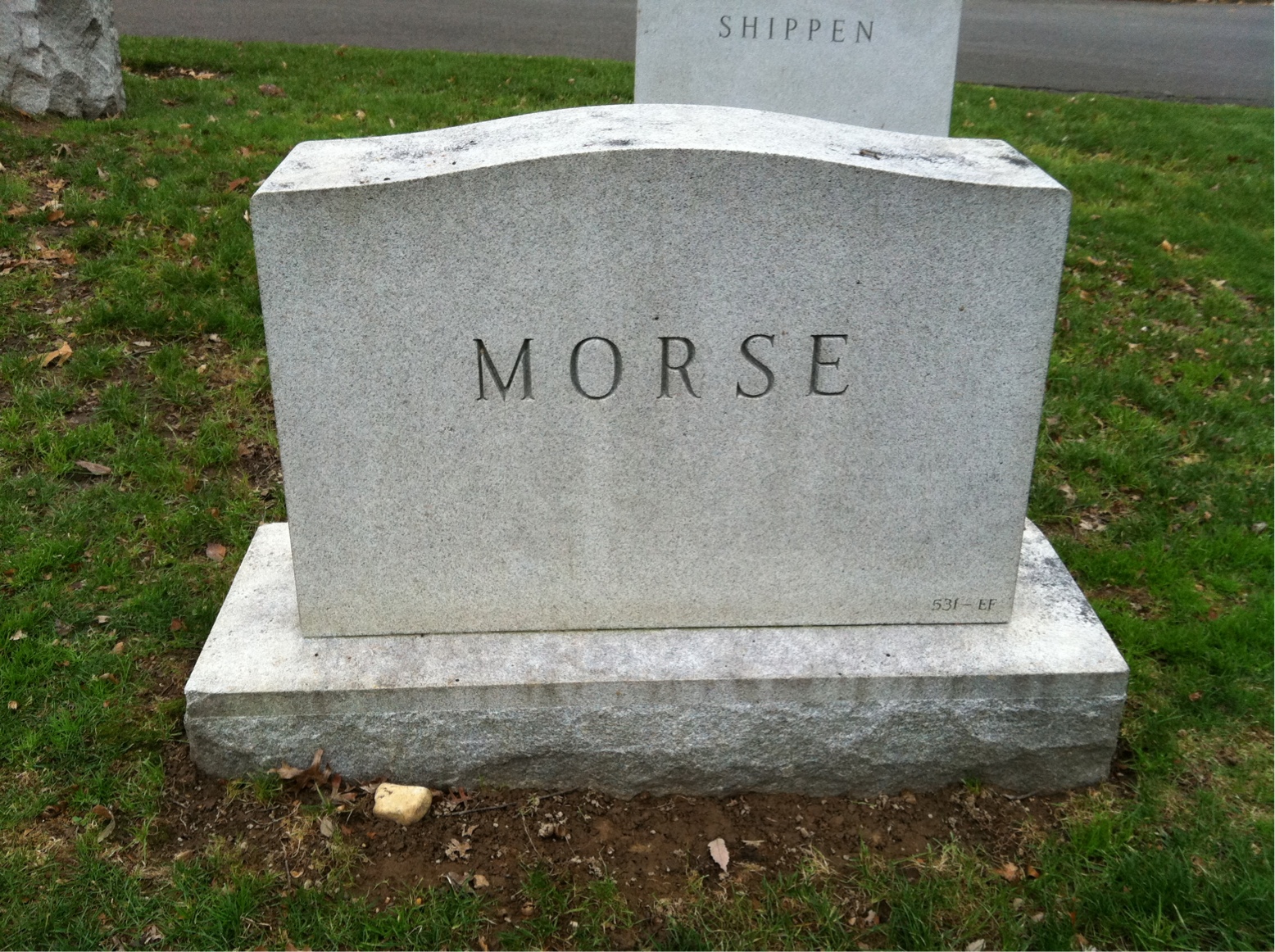 Back of headstone — Richard Morse