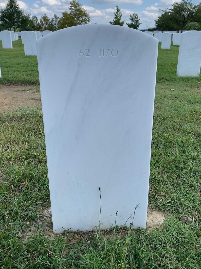 Back of headstone — Abraham Noel Stewart