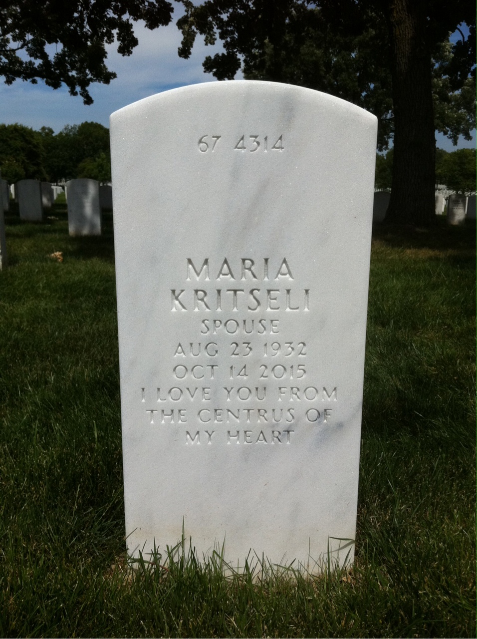 Back of headstone — Bill Amprazis