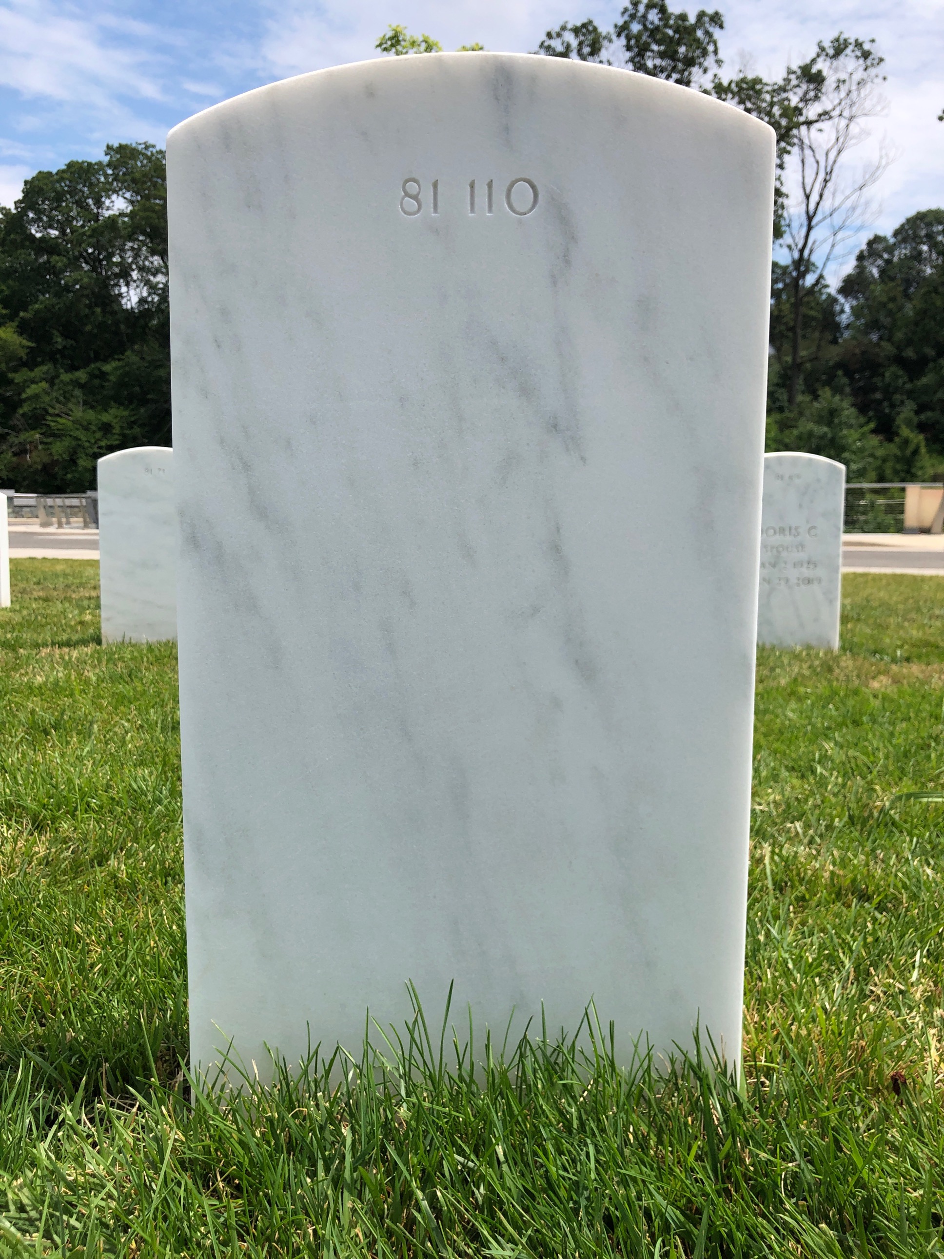Back of headstone — Ronald Mitchell