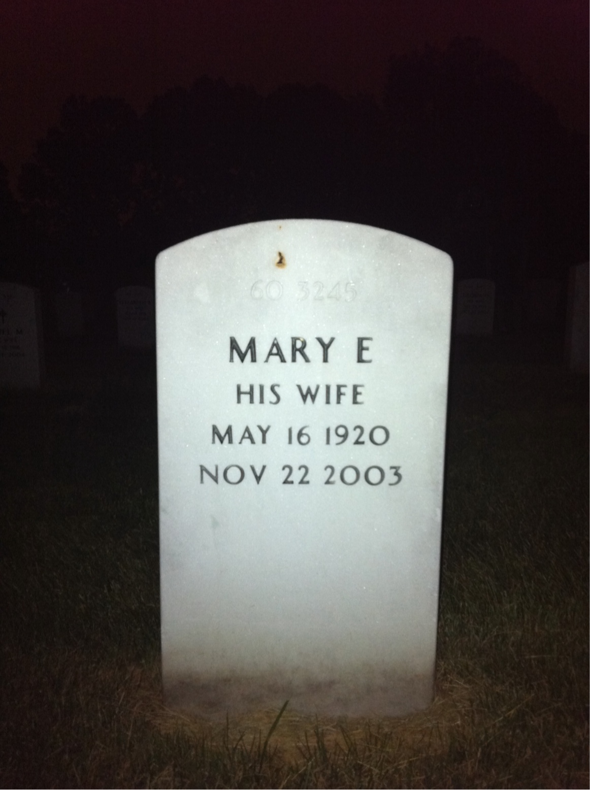 Back of headstone — Gilbert Andersen