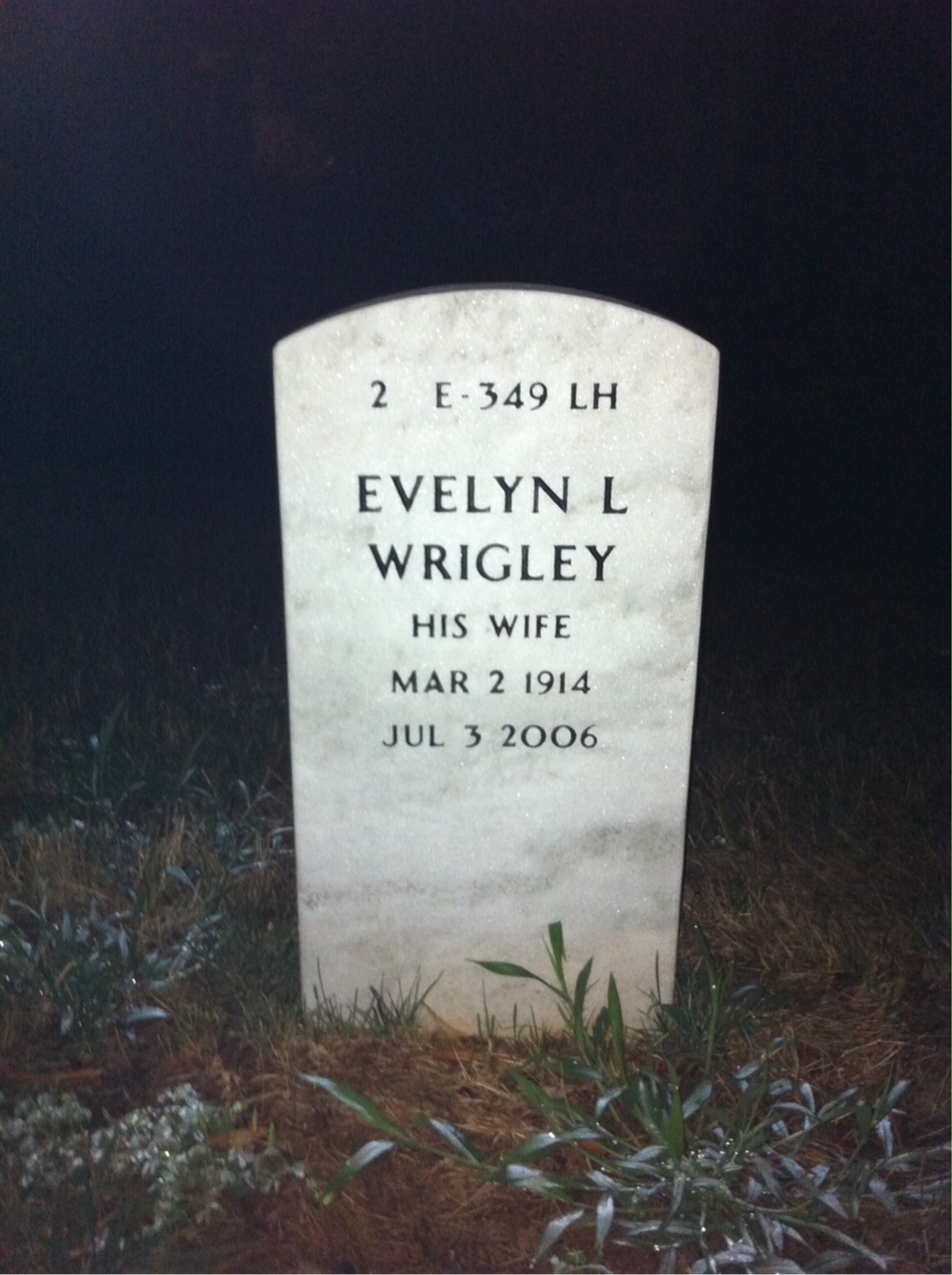Back of headstone — Thomas Cox