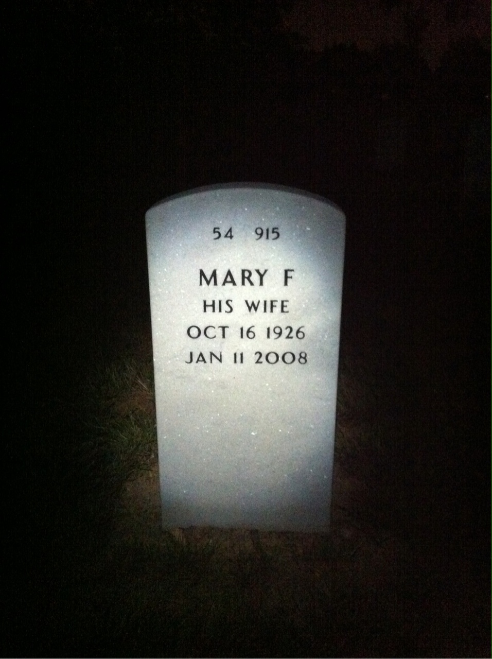 Back of headstone — Albin Derecki