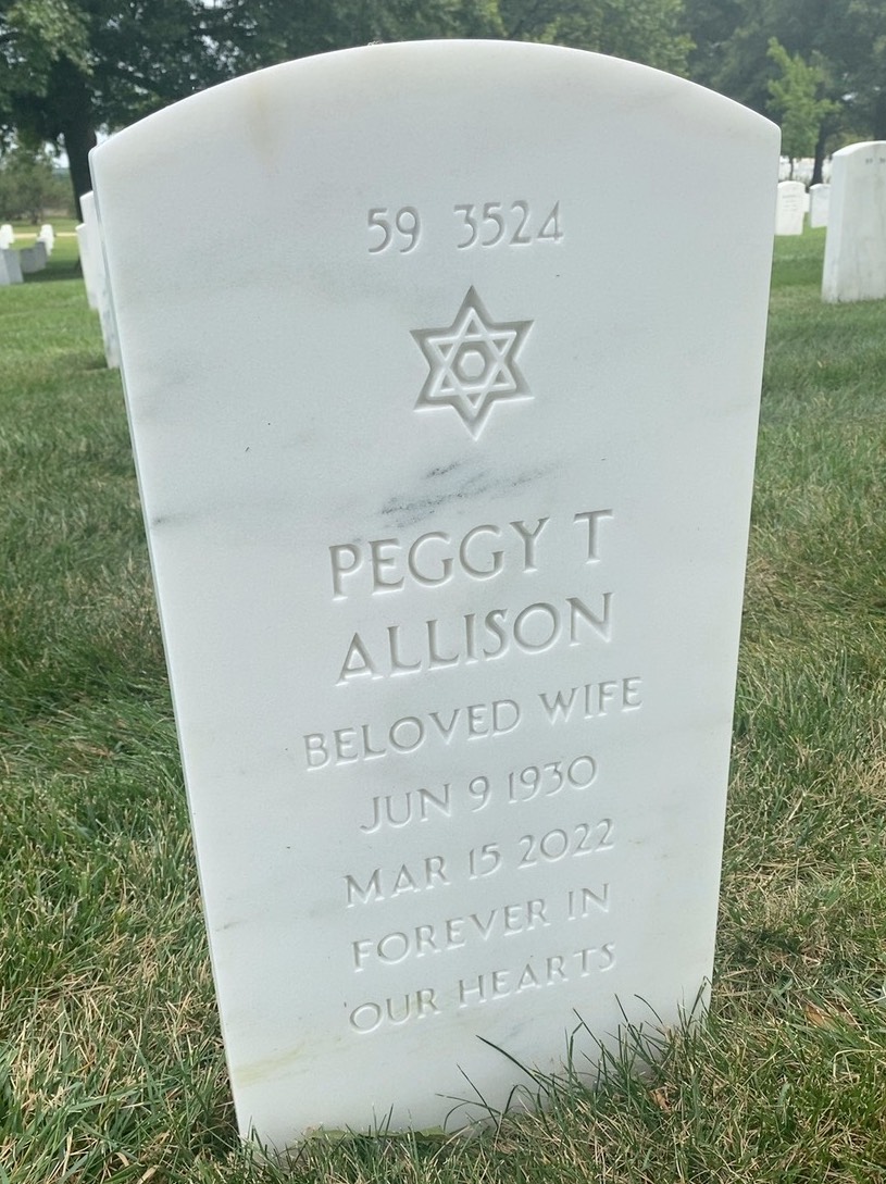 Back of headstone — Lewis Allison