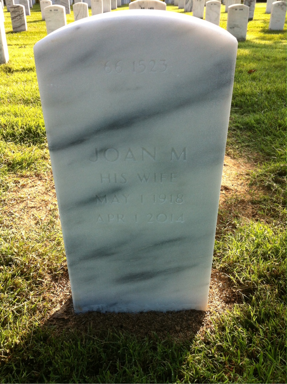 Back of headstone — Murray Block