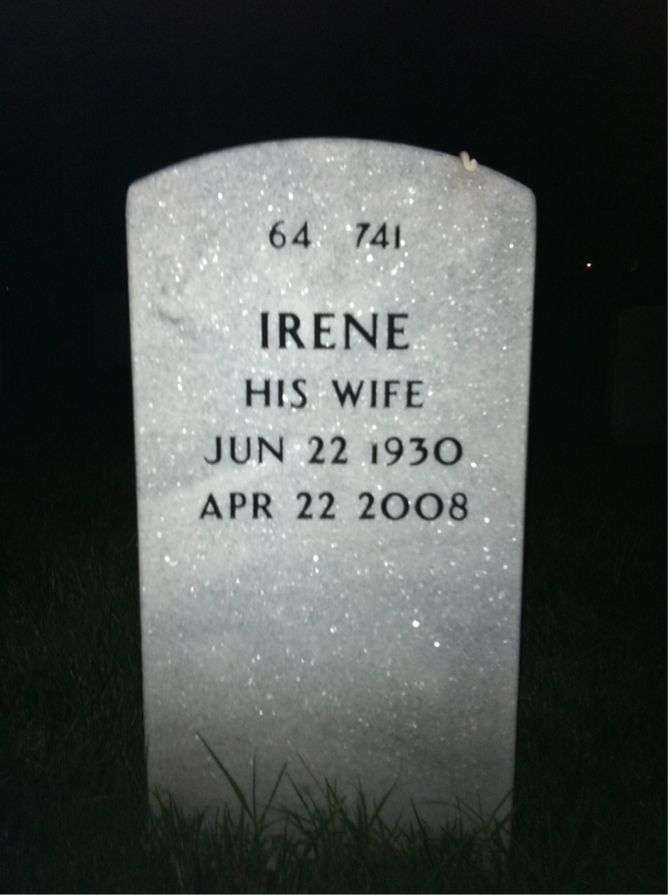 Back of headstone — Donald Cunningham