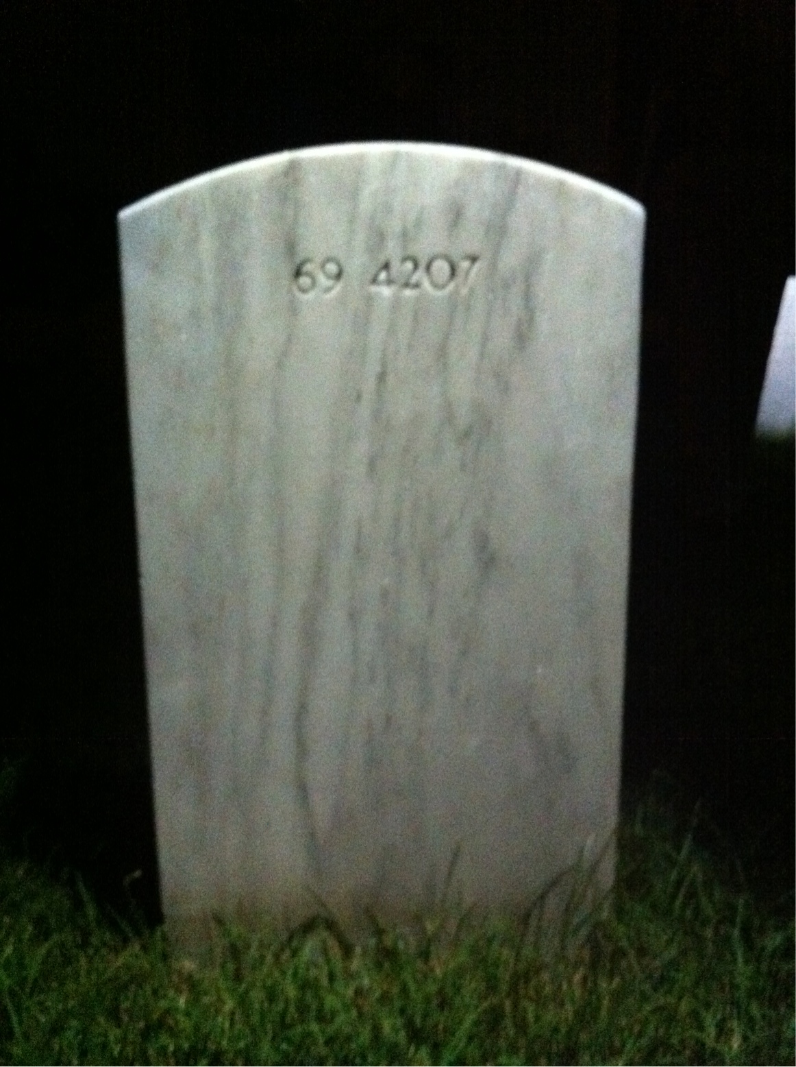 Back of headstone — Robert Monier
