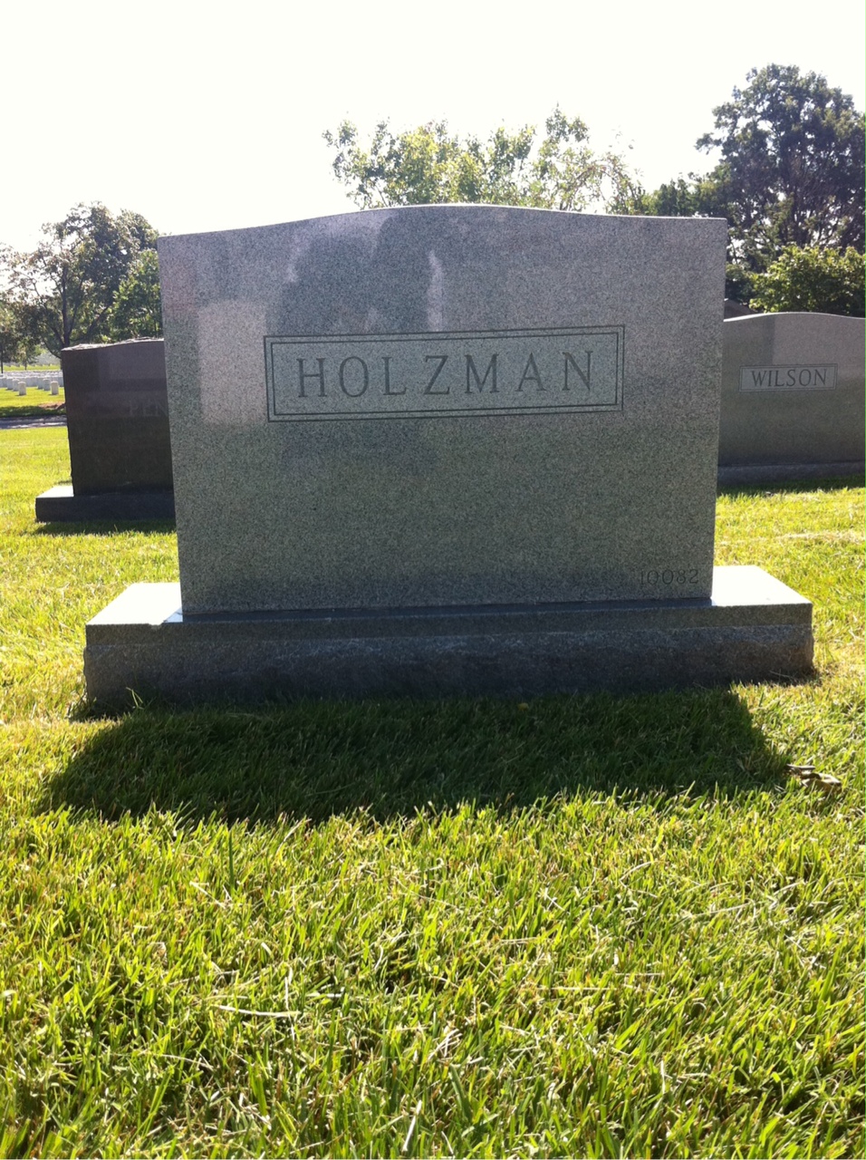 Back of headstone — Arthur Holzman