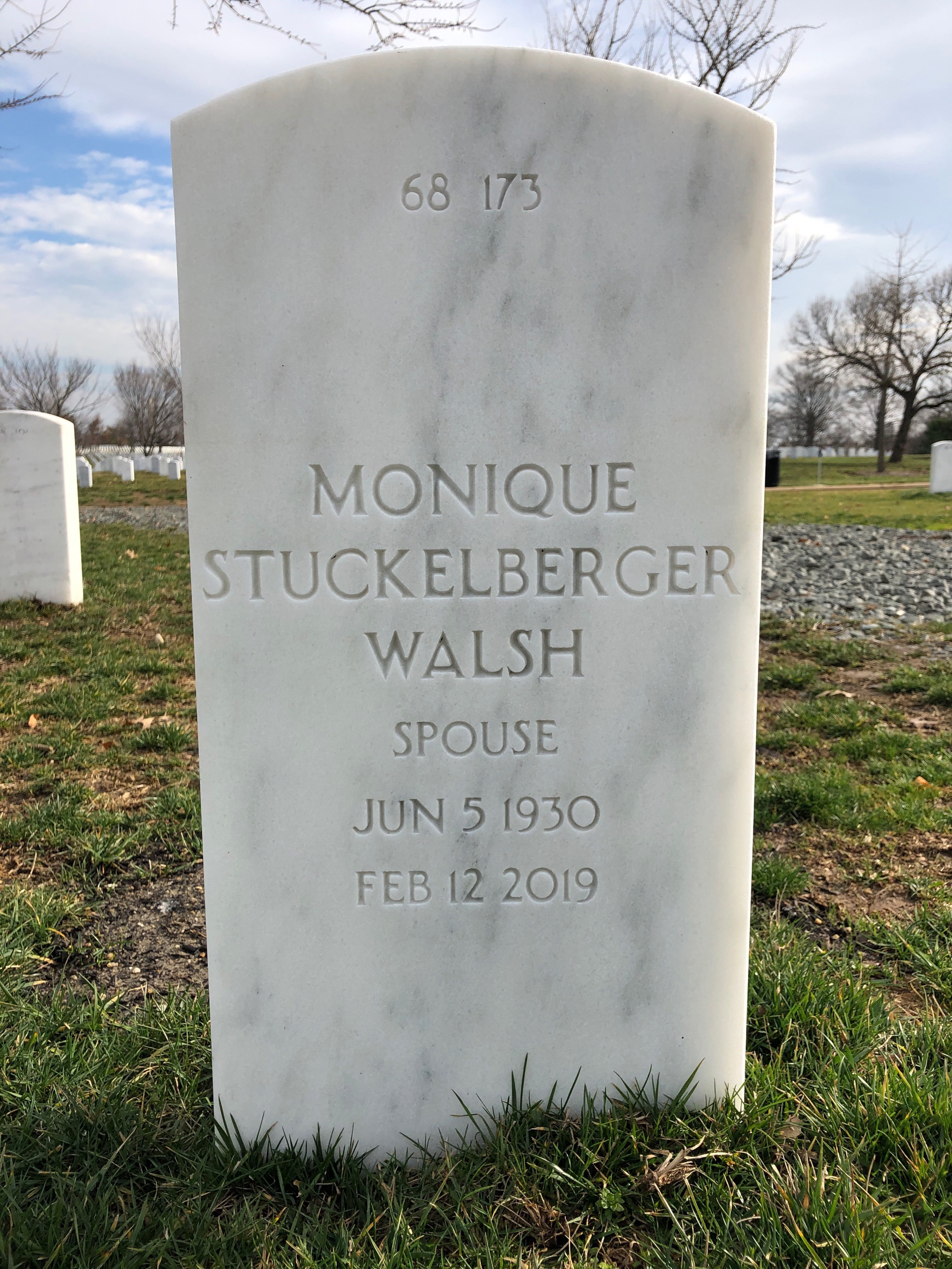 Back of headstone — Francis Walsh