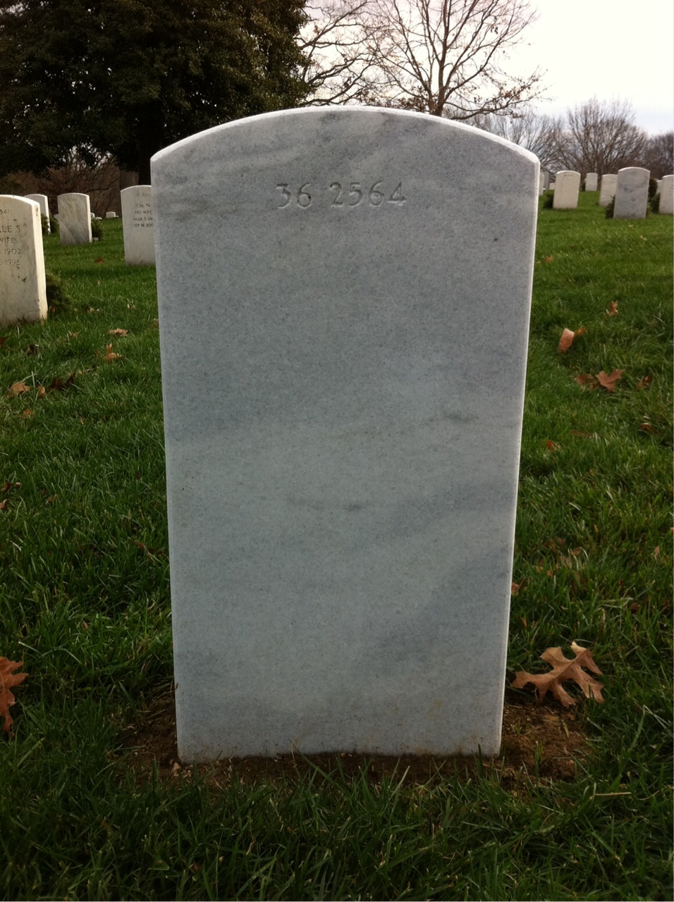 Back of headstone — James Baum