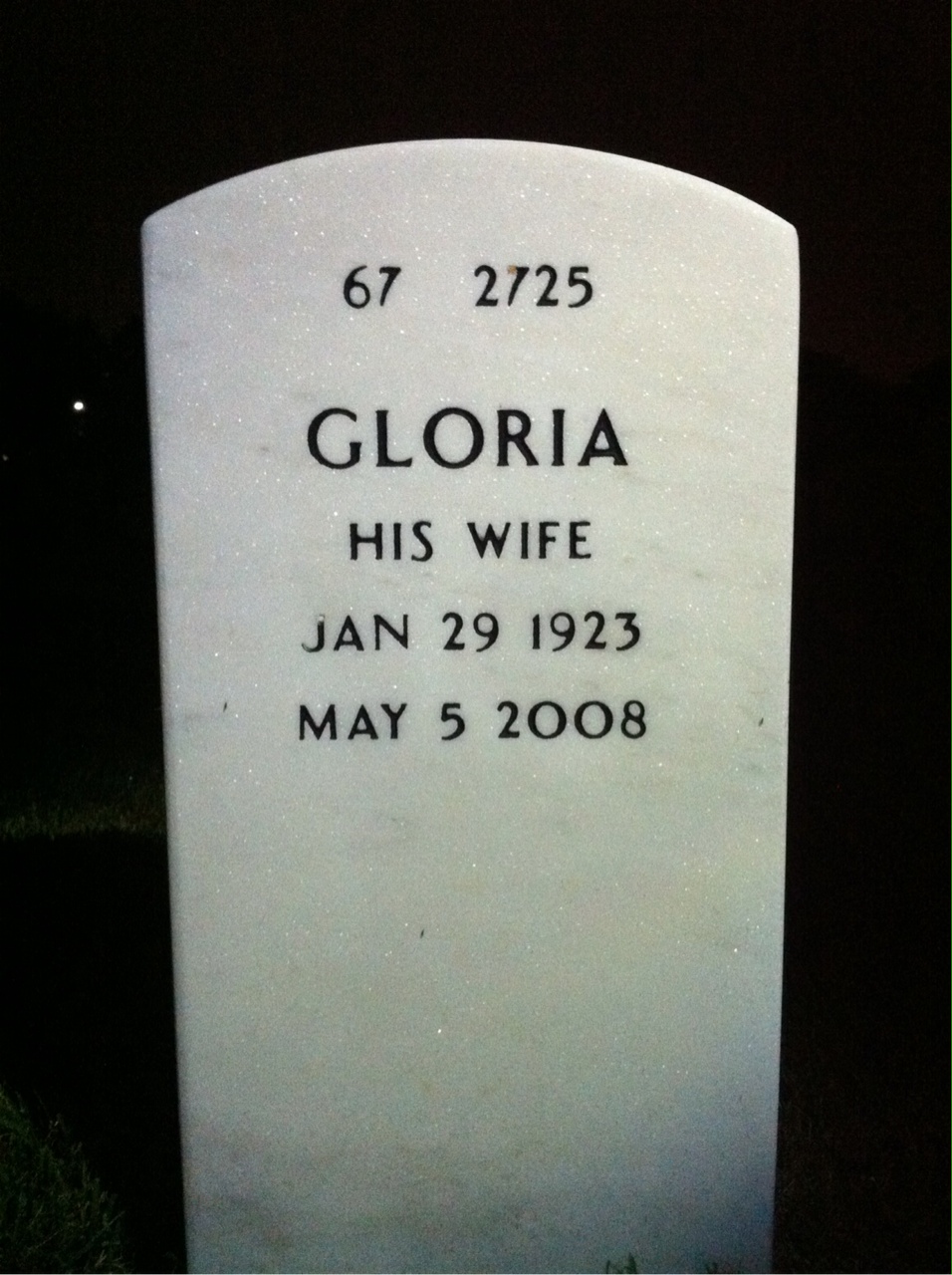 Back of headstone — Robert Brady
