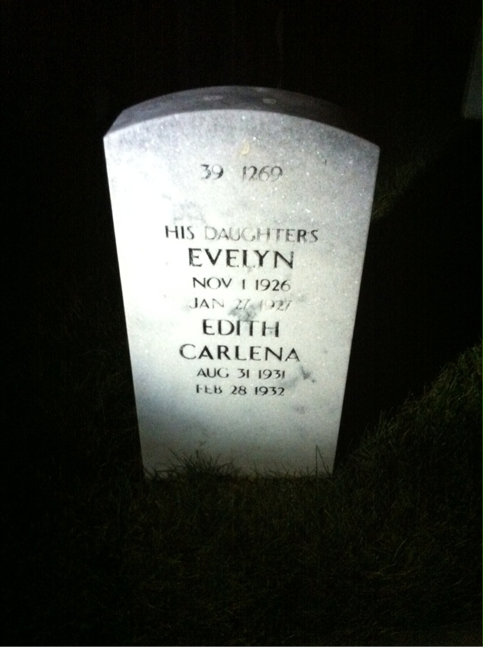 Back of headstone — Carl Banks