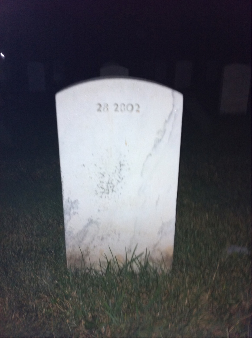 Back of headstone — Ronald May