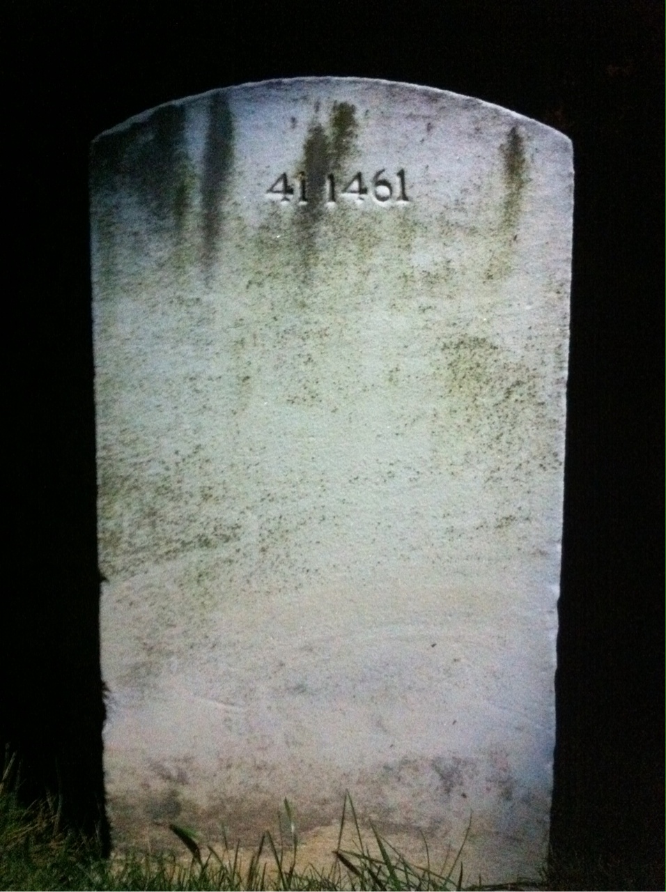 Back of headstone — Samuel Morgan