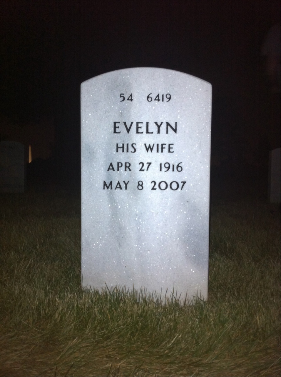 Back of headstone — Otto Fredrickson