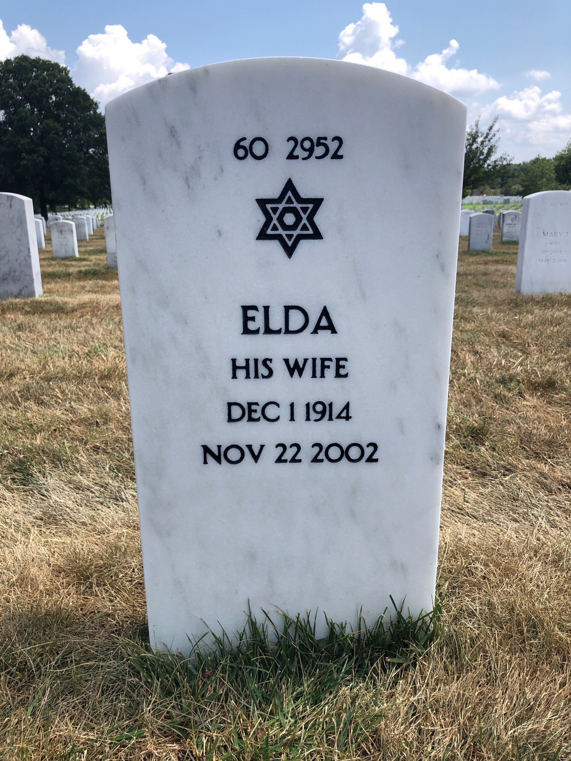 Back of headstone — Willard Angen