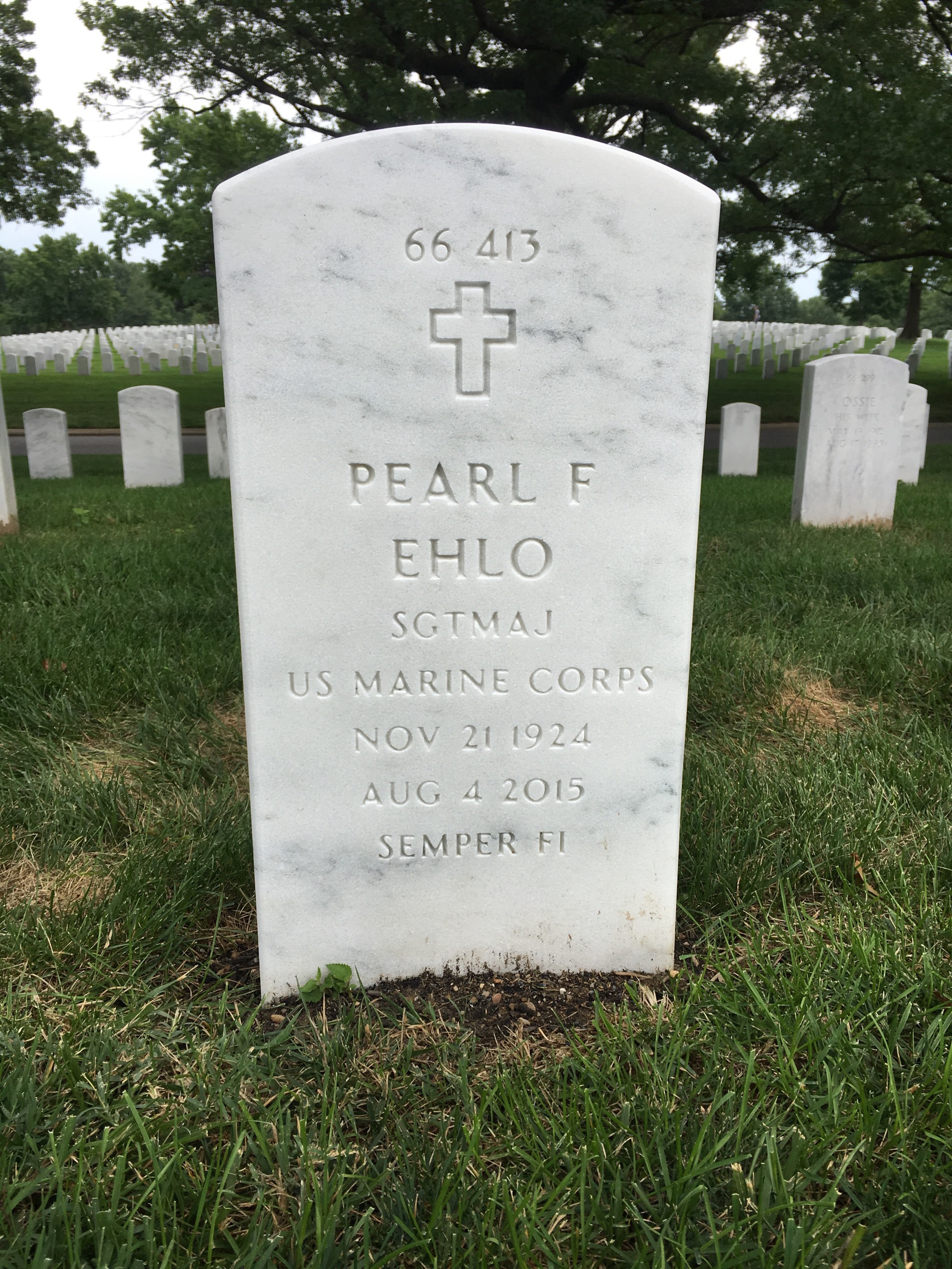 Back of headstone — Willy Arthur Ehlo