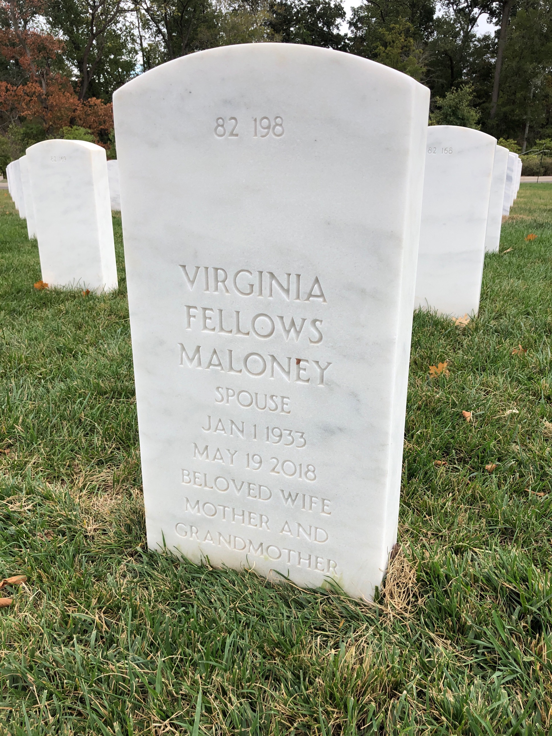 Back of headstone — William Russell Maloney