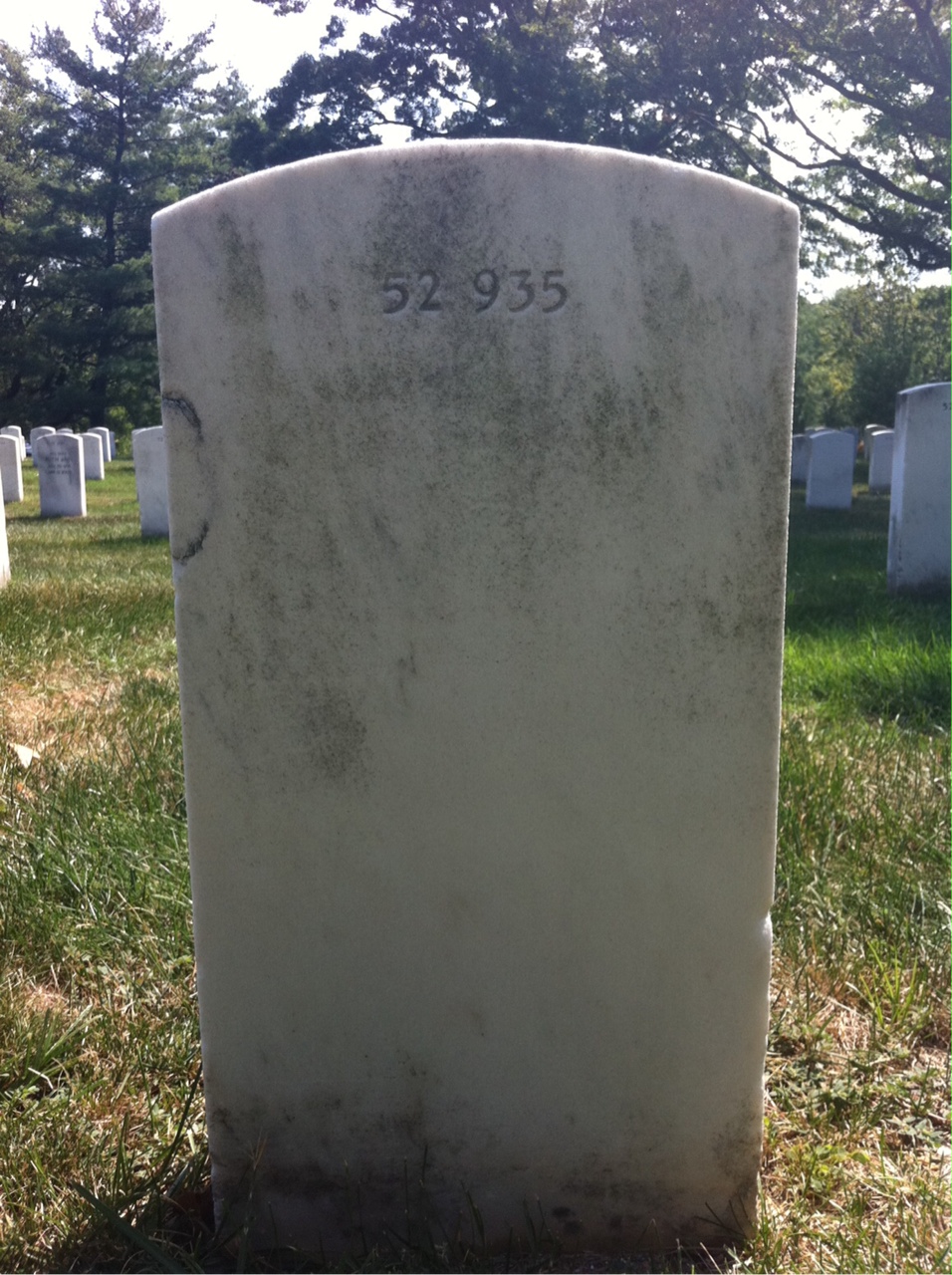 Back of headstone — Vondale Milford Malone
