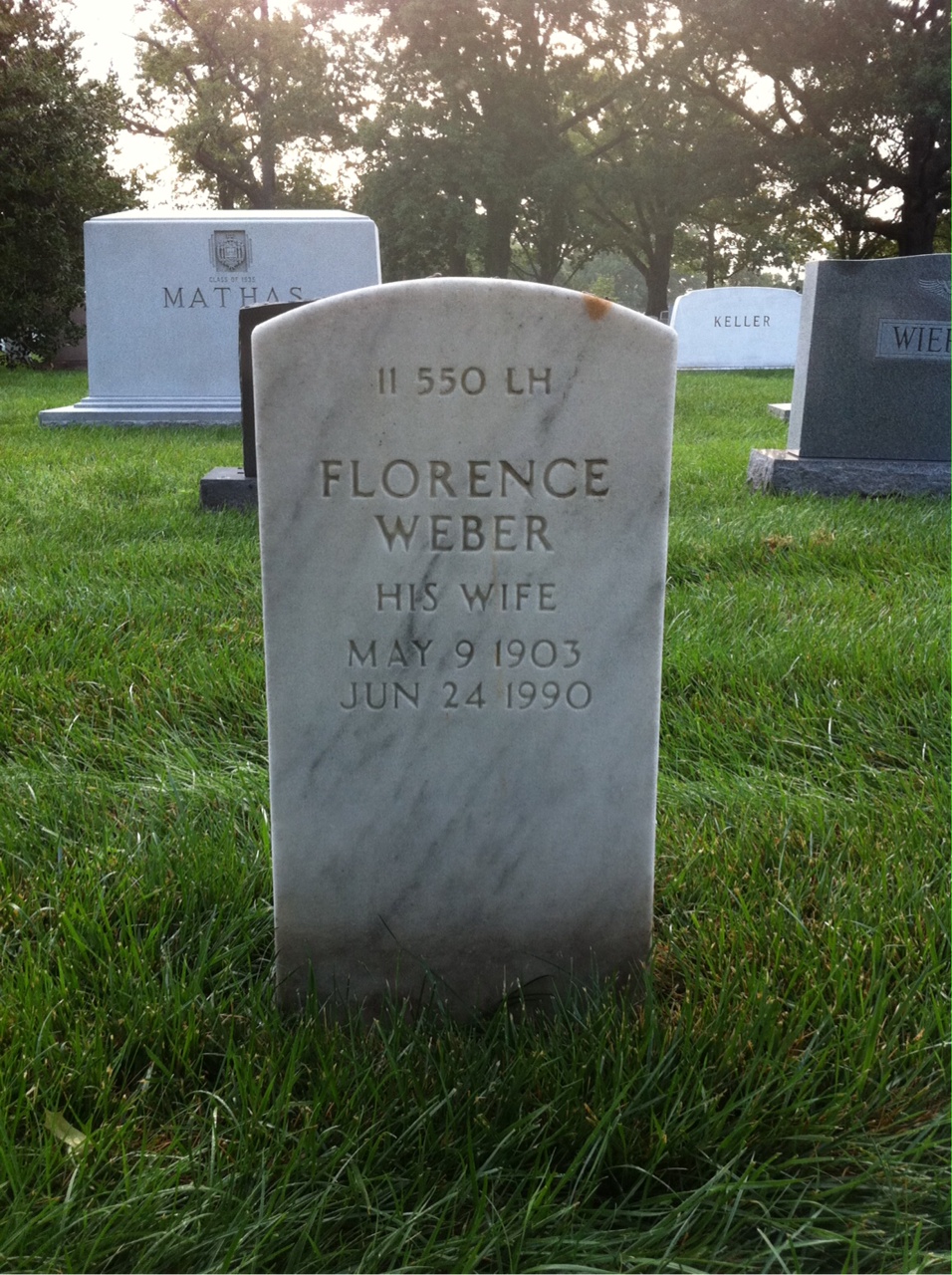 Back of headstone — Walter P Smith