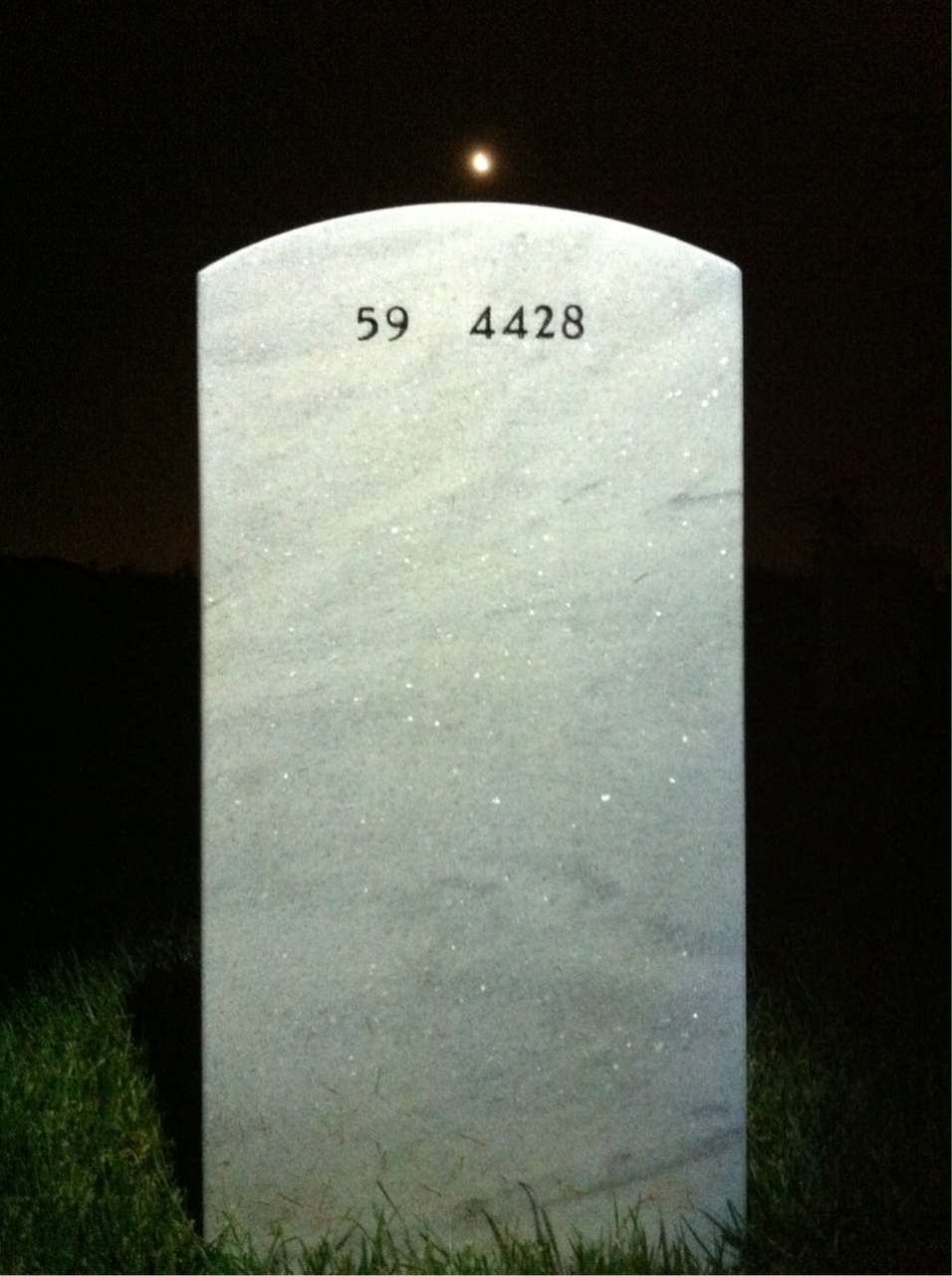 Back of headstone — David Edwin Richardson