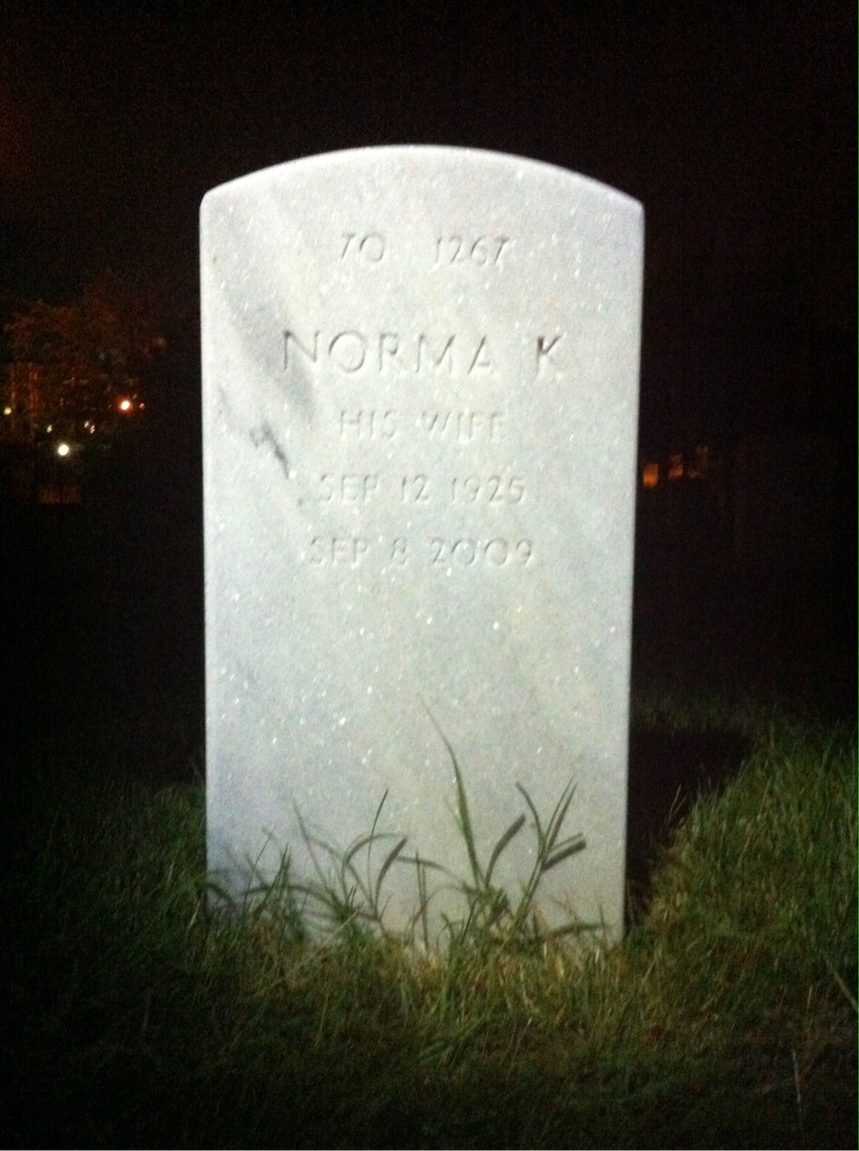 Back of headstone — Clyde Herbold