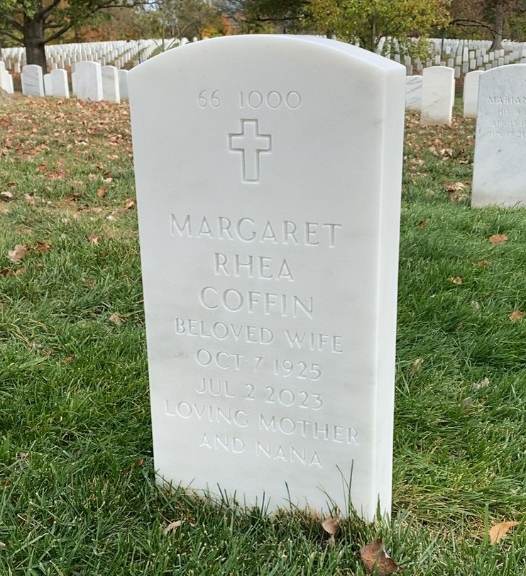 Back of headstone — Robert Coffin