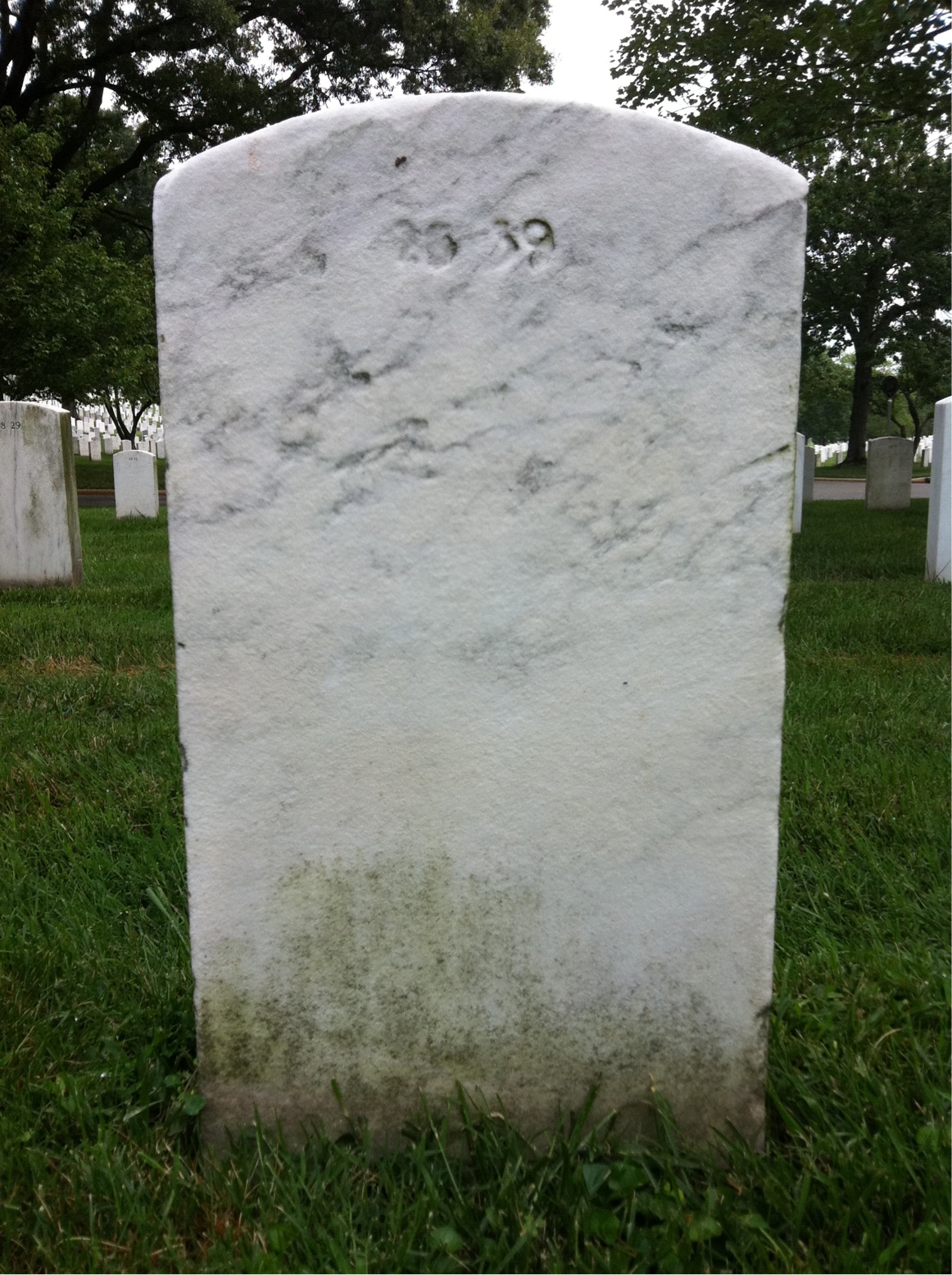 Back of headstone — Walter Baust