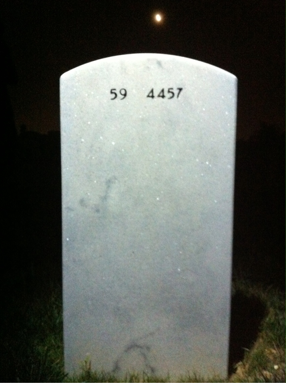 Back of headstone — William E Seibert