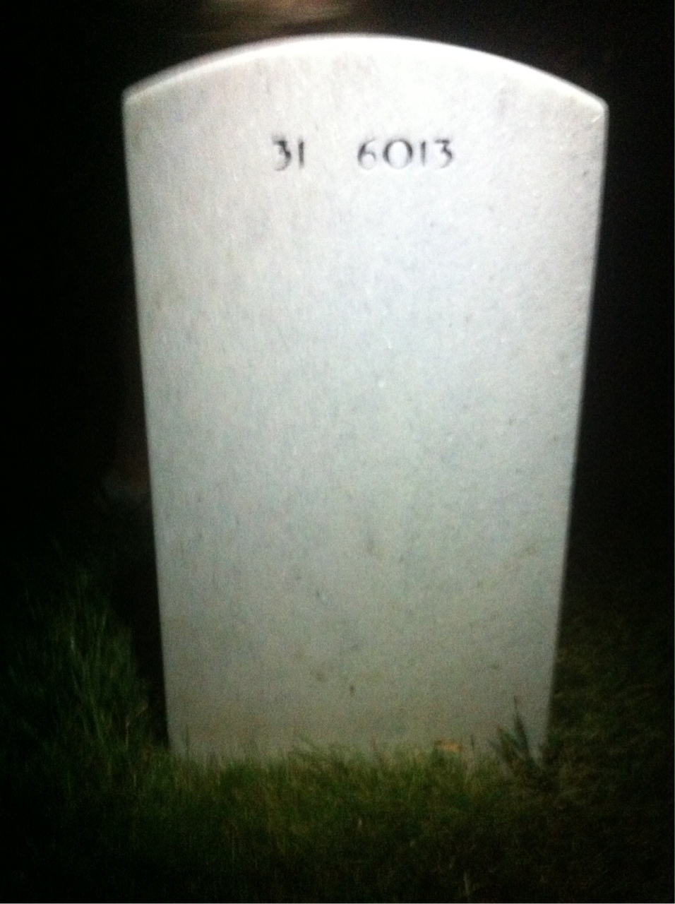 Back of headstone — Willie B Nash