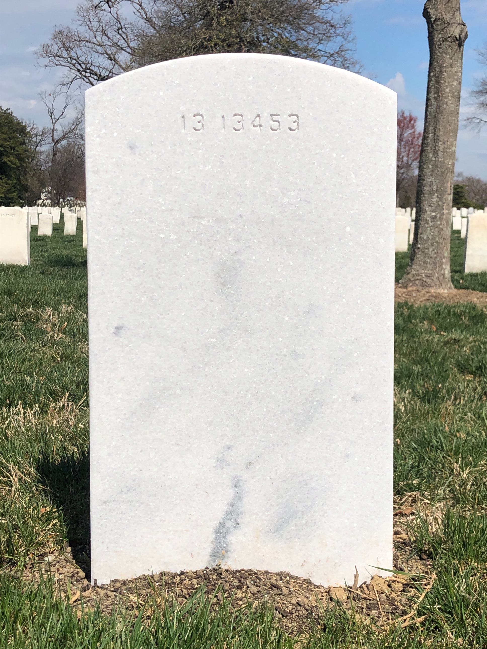 Back of headstone — David Myers