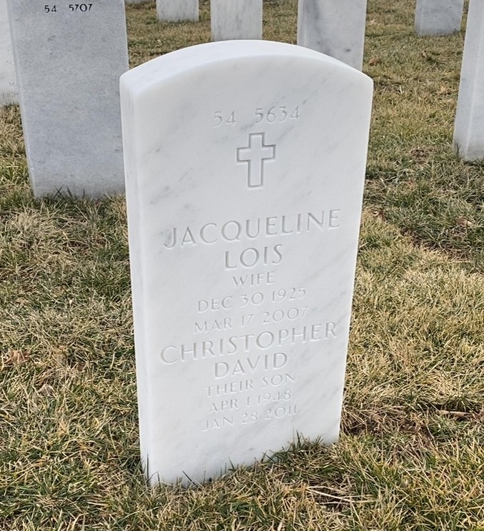 Back of headstone — Charles Monson