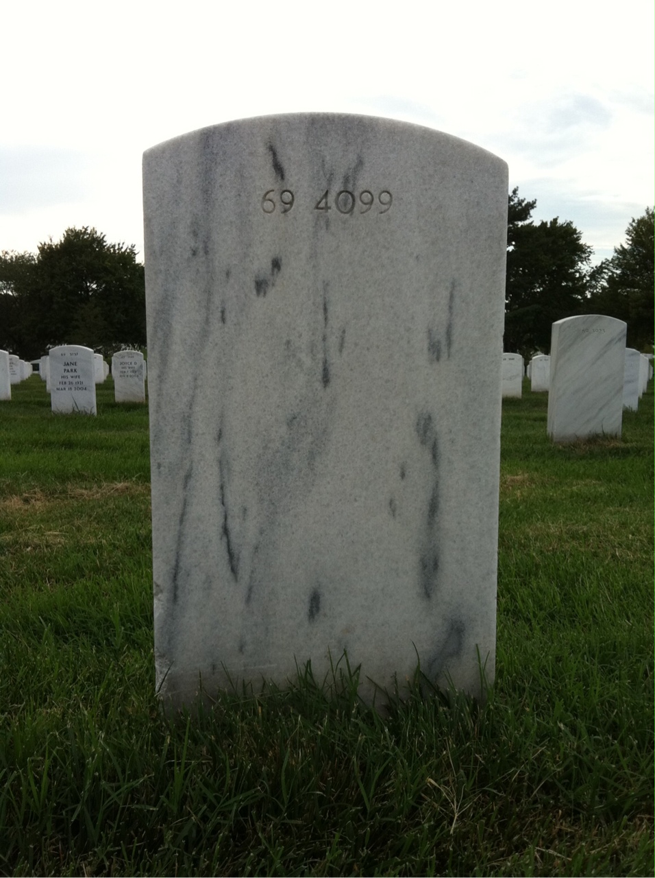 Back of headstone — William R Peregoy