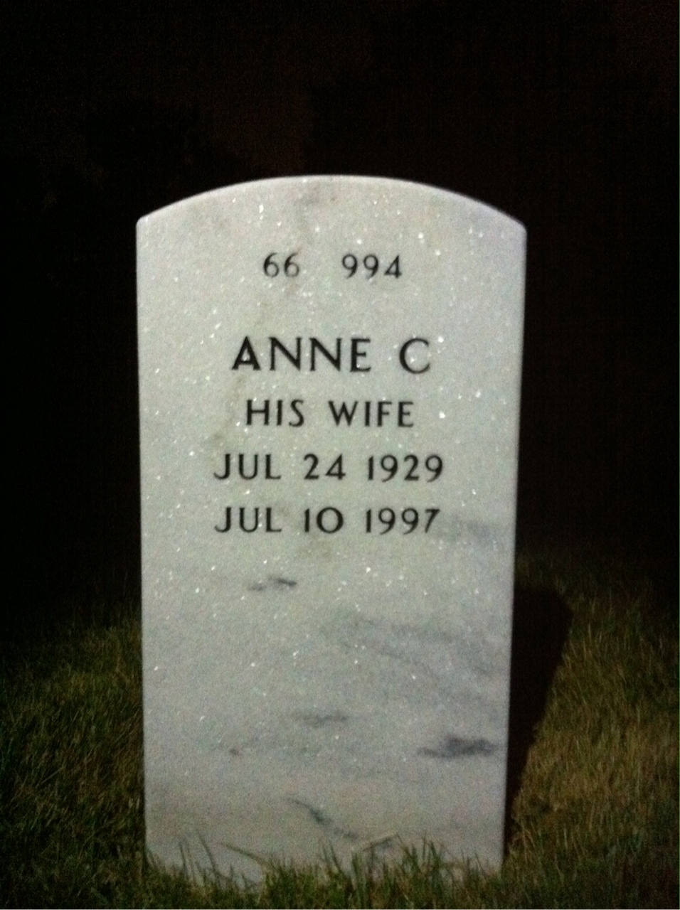 Back of headstone — Stephen Bertling