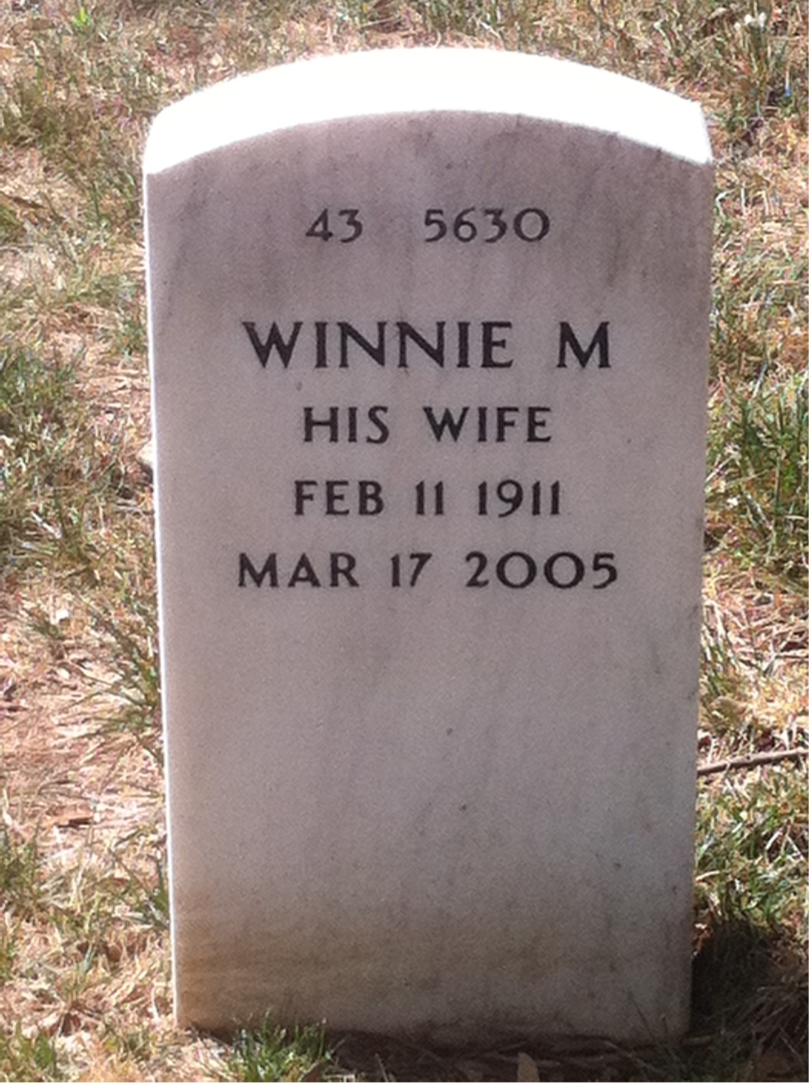 Back of headstone — Davis Mcgee