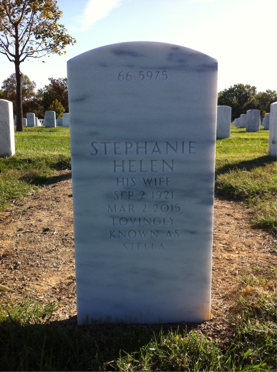 Back of headstone — Norman Melville