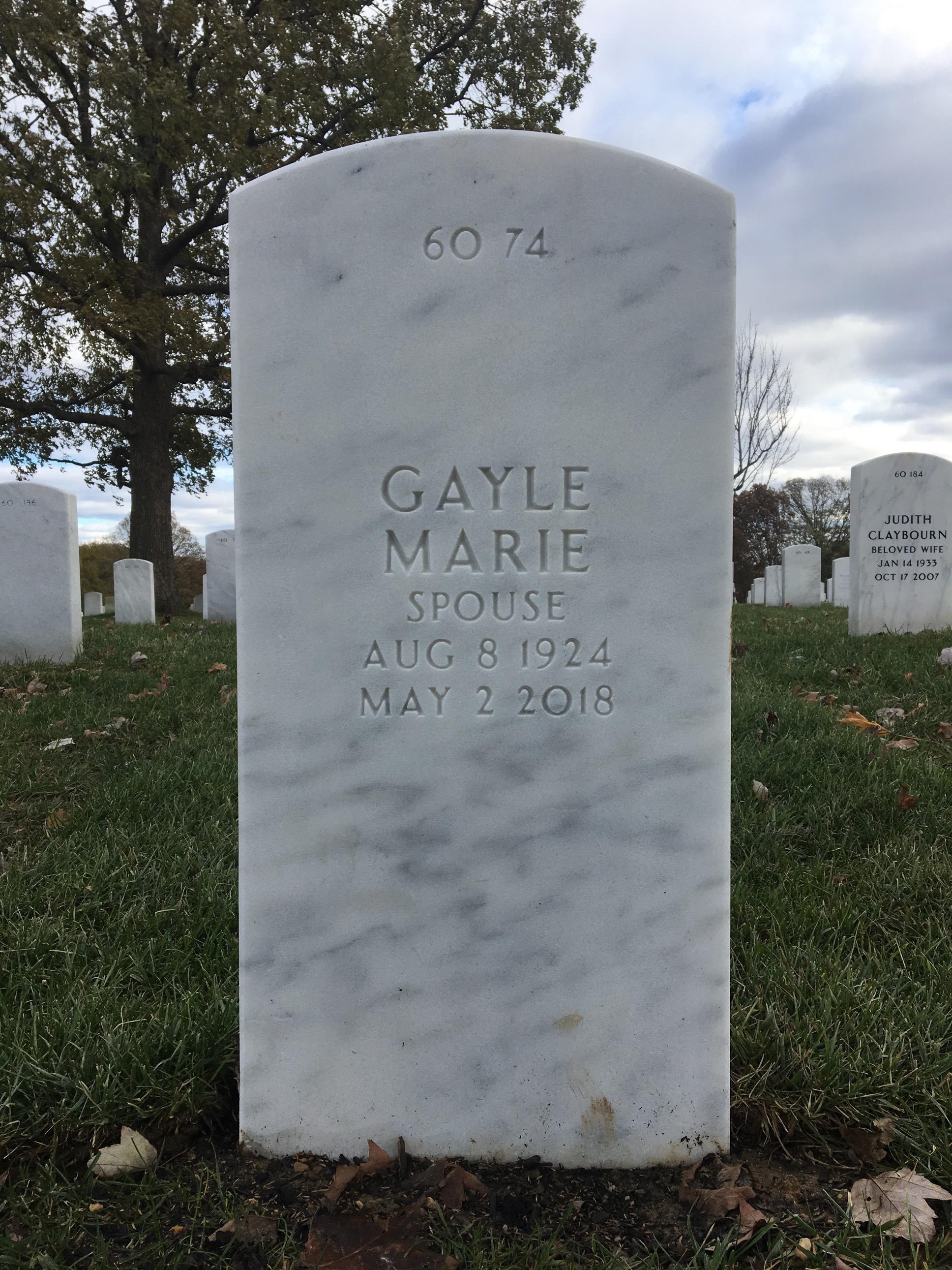 Back of headstone — Eugene Grinstead