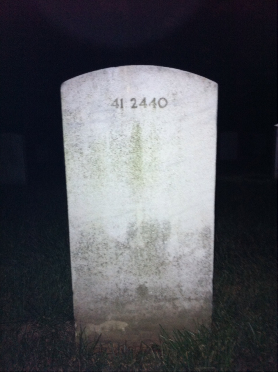 Back of headstone — Geraldine Moret