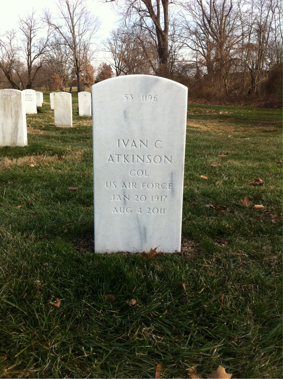 Back of headstone — Ruth Atkinson