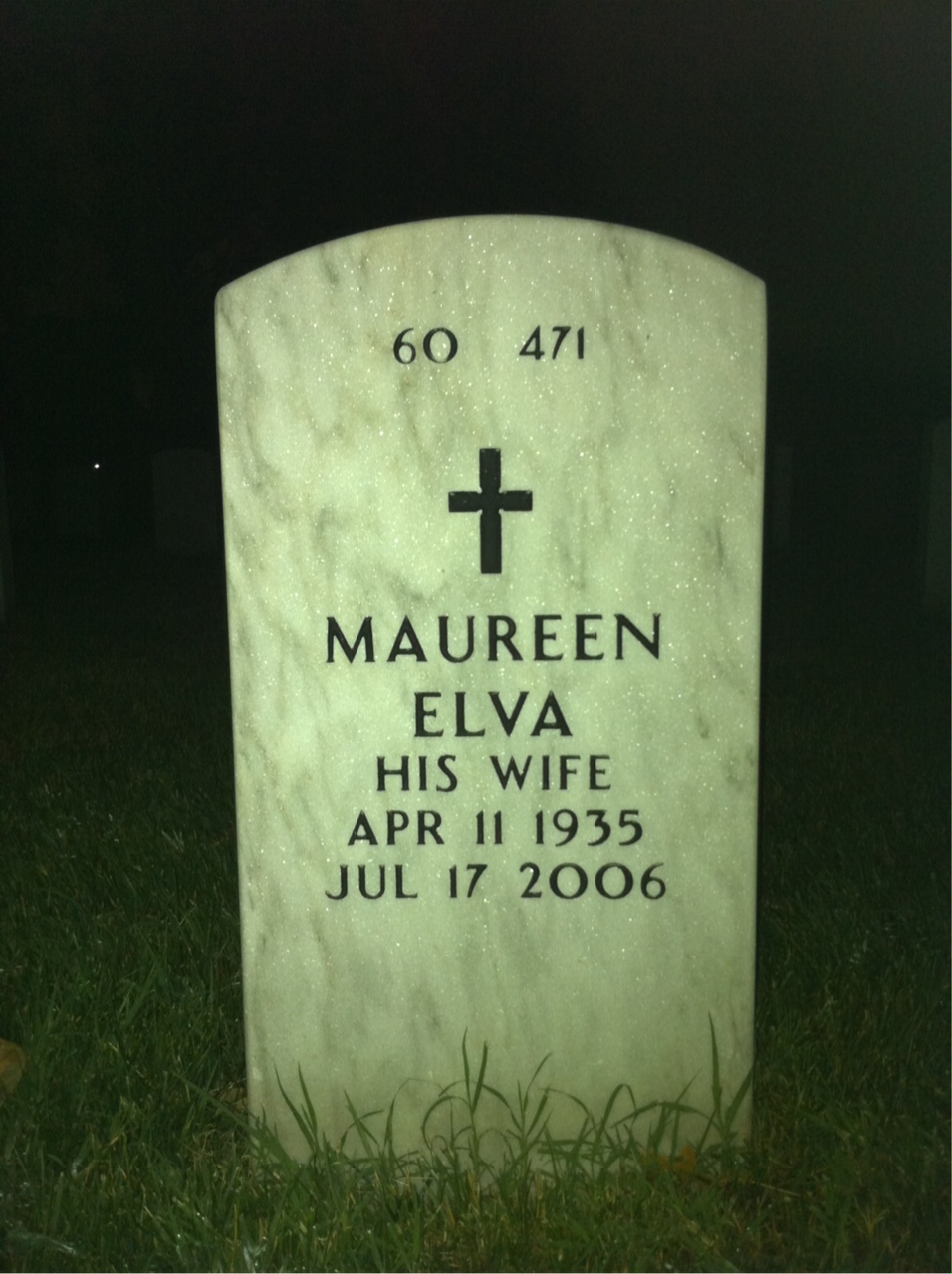 Back of headstone — Gene Grove