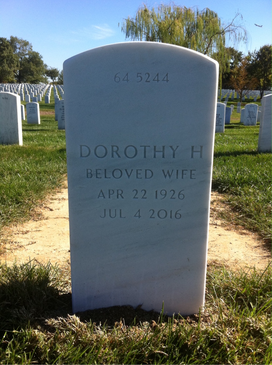 Back of headstone — Herbert Bandemer