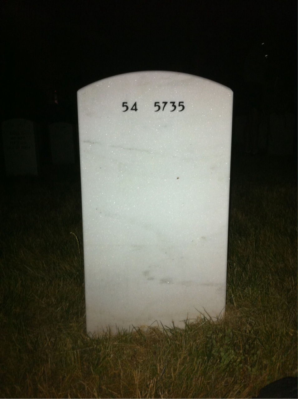 Back of headstone — William Wanner