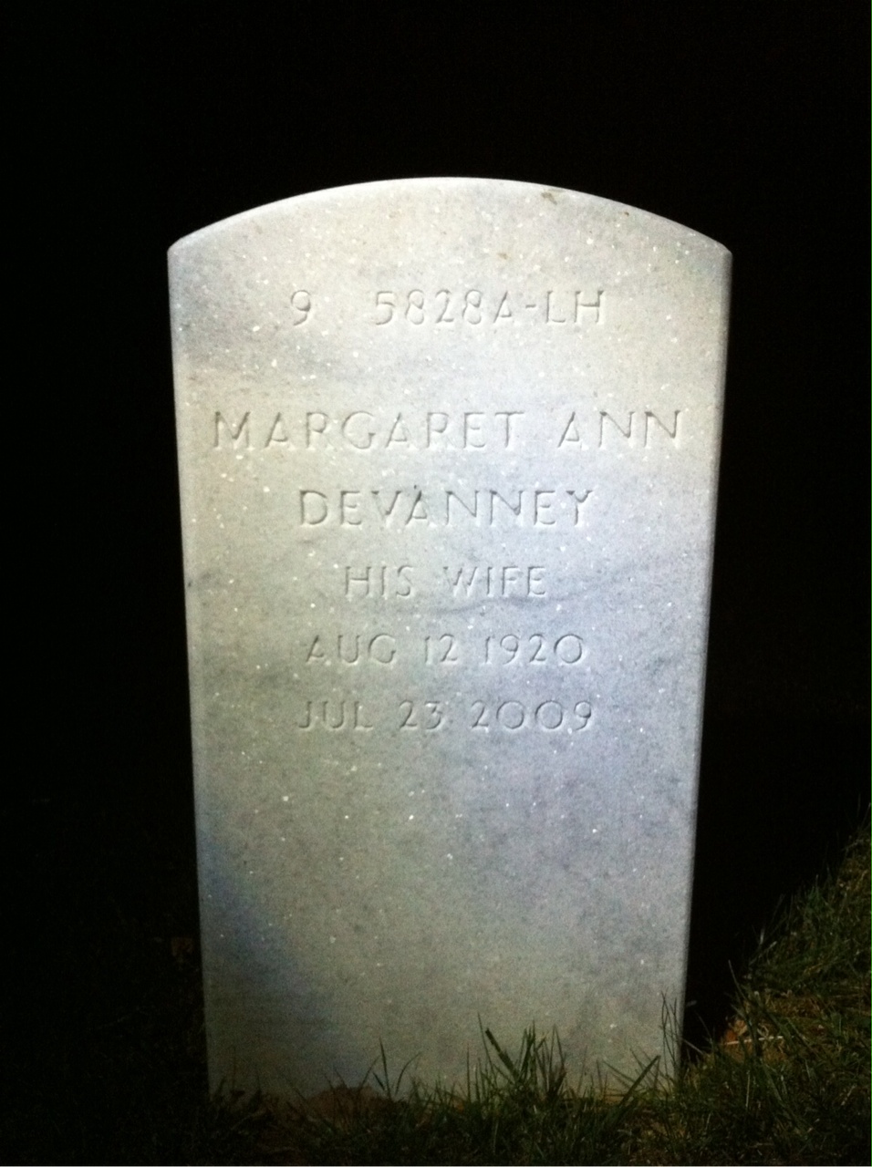 Back of headstone — John Hickey